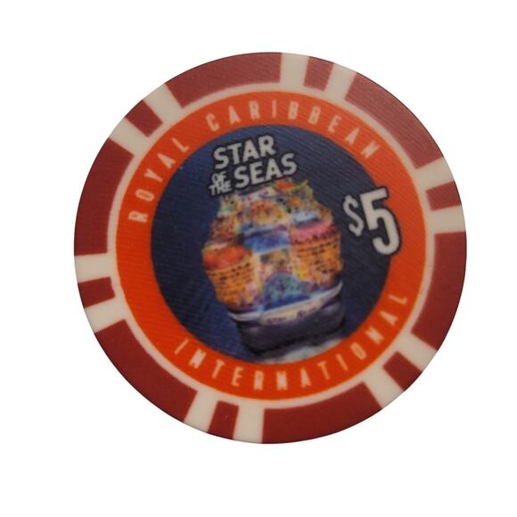 STAR of the Seas INAGURAL Royal Caribbean FRESH $5 Casino Chip 2 SIDED MINT - Picture 1 of 3